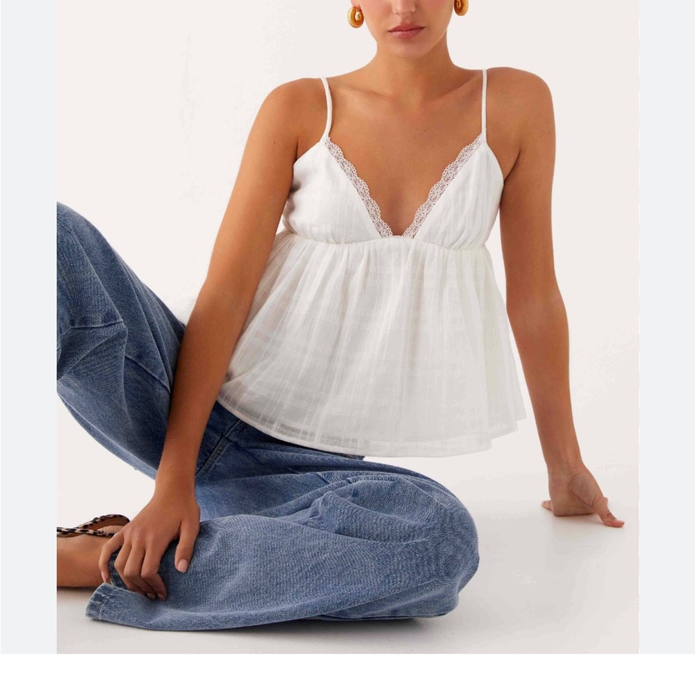 Peppermayo White Lace Cami Top